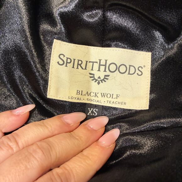 NWT Spirit Hoods Black Faux Fur Coat Black Wolf Sz XS - Picture 5 of 10